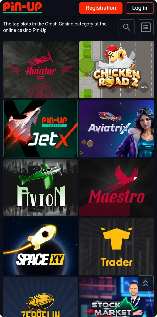 Pin up app crash games