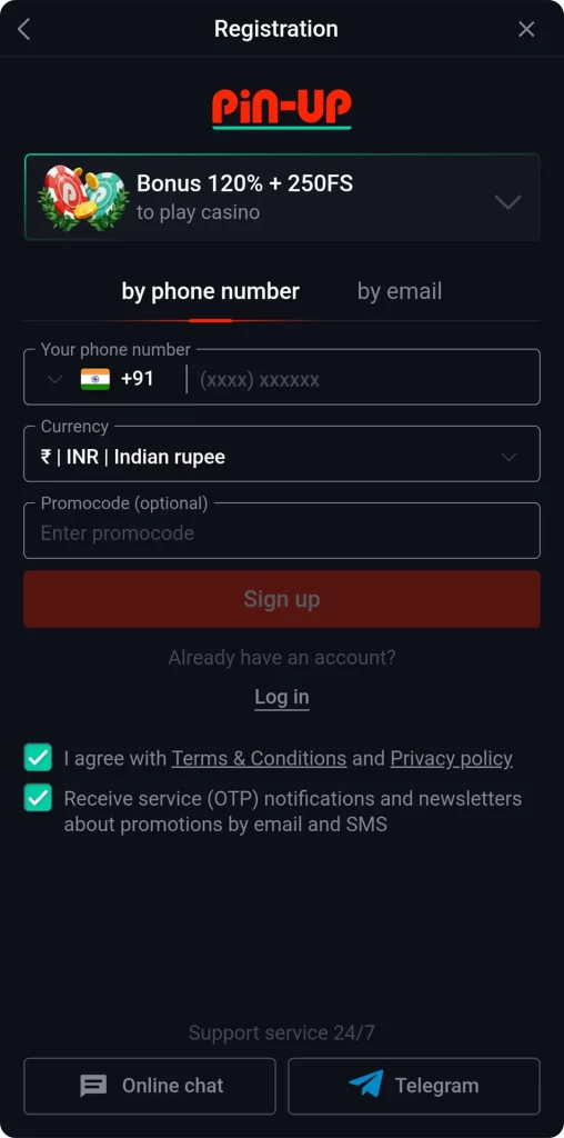 Pin-up apk registration
